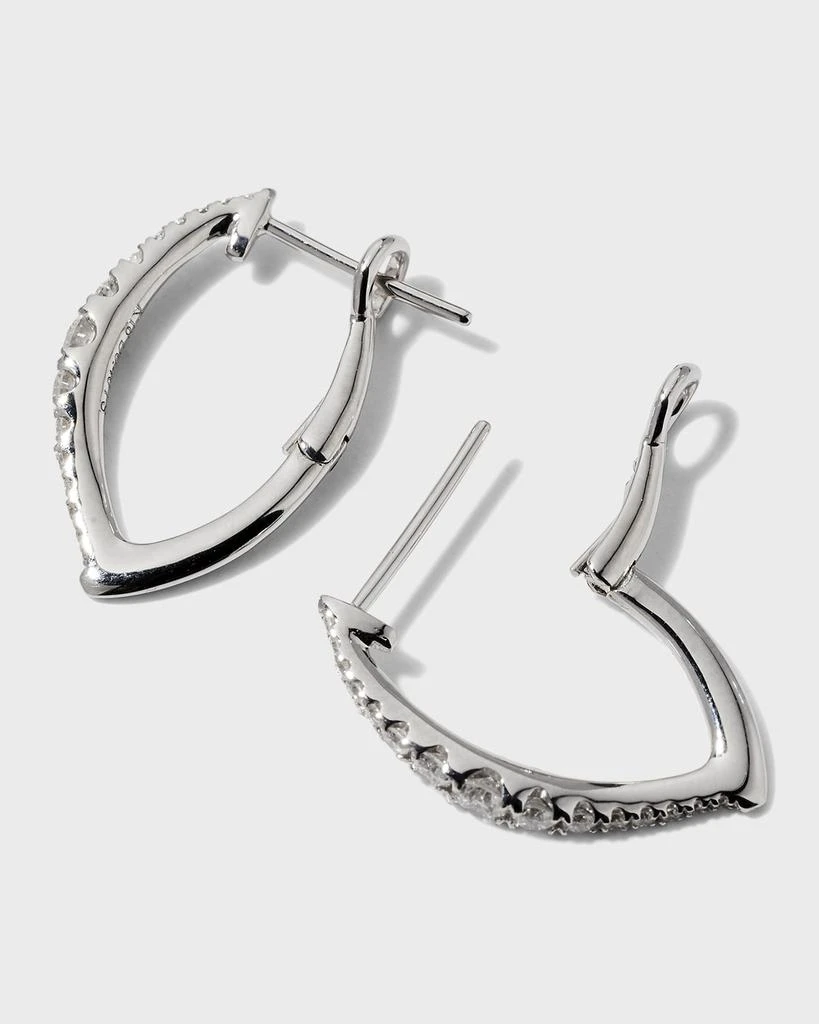 商品Frederic Sage|White Gold Graduating Half-Diamond Half-Polished Earrings,价格¥17068,第4张图片详细描述
