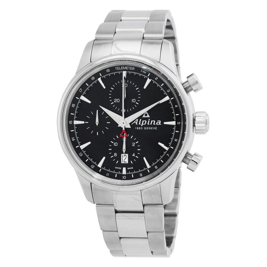 商品Alpina|Alpiner Chronograph Automatic Black Dial Steel Men's Watch AL-750B4E6B,价格¥4536,第1张图片