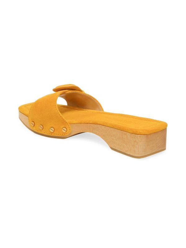 商品VERONICA BEARD|Davina Leather Clog Slides,价格¥595,第3张图片详细描述