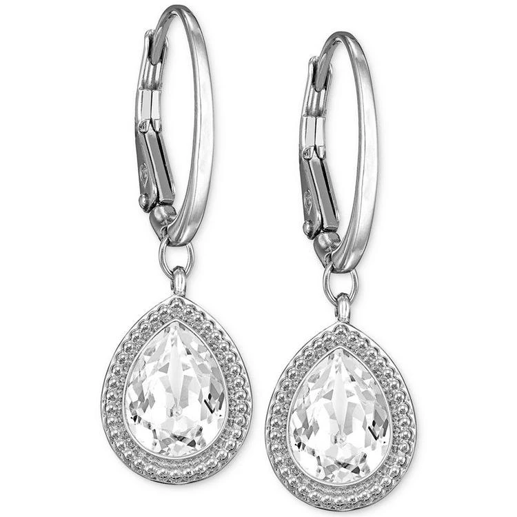 商品Swarovski|Silver-Tone Crystal Teardrop Leverback Earrings,价格¥517,第1张图片