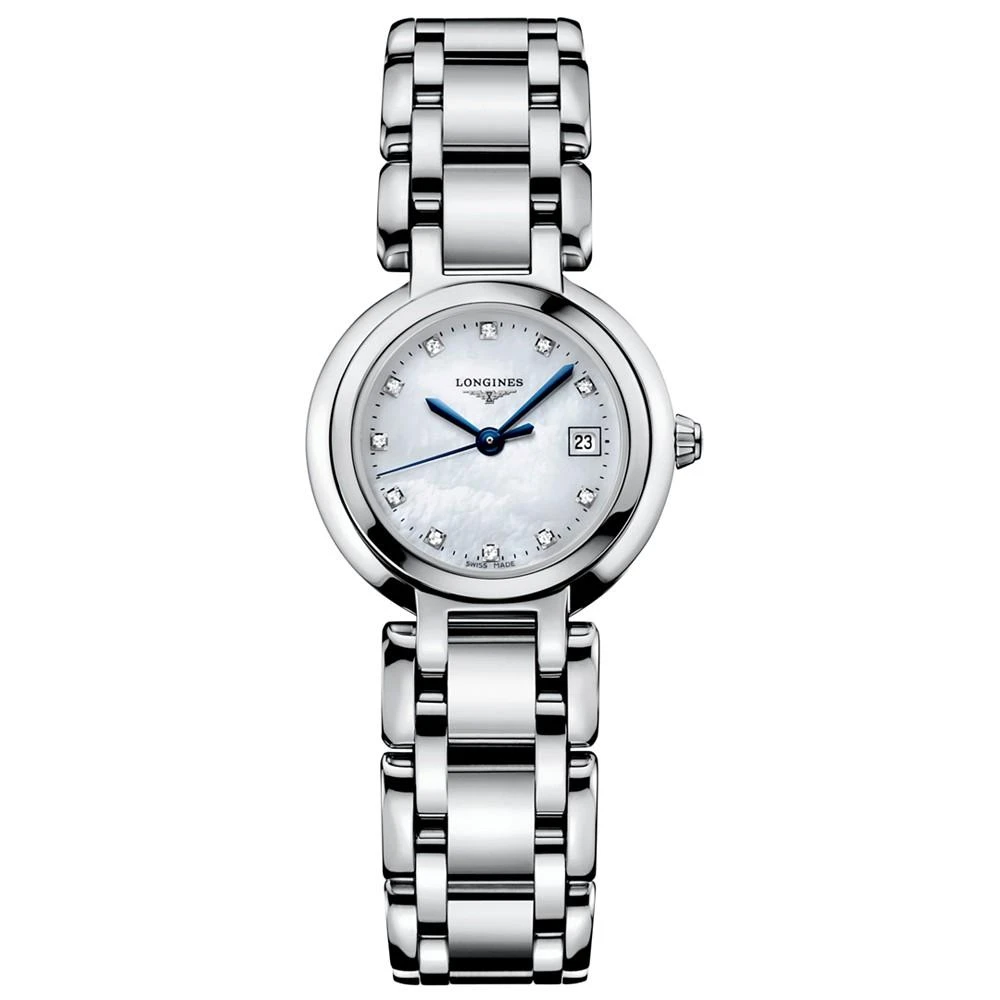 商品Longines|Women's PrimaLuna Diamond Accent (1/3 ct. t.w.) Stainless Steel Bracelet Watch L81104876,价格¥11039,第1张图片