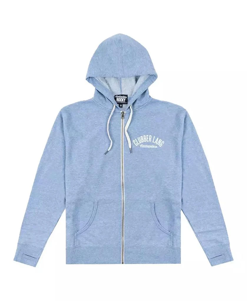 商品Contenders Clothing|Men's Heather Powder Blue Rocky Clubber Lang Robe Full-Zip Hoodie Sweatshirt,价格¥383,第3张图片详细描述