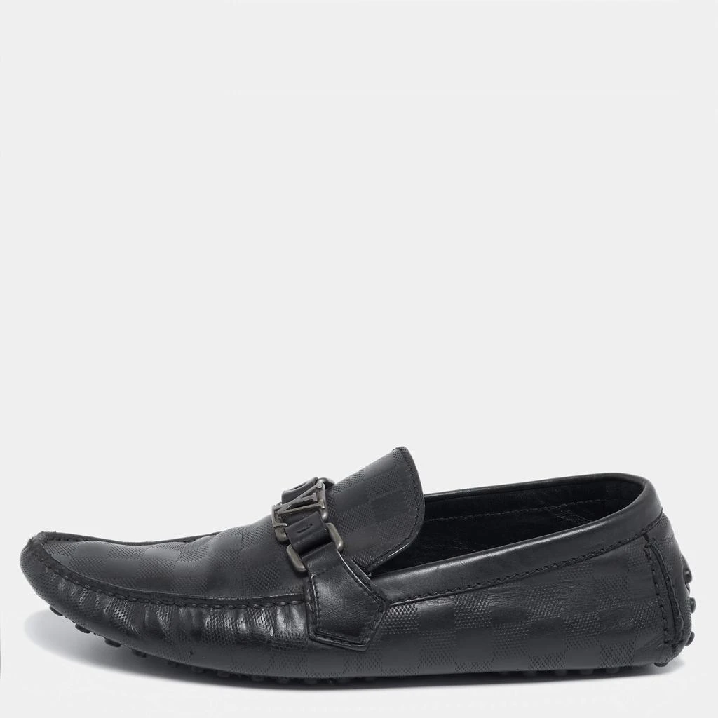 商品[二手商品] Louis Vuitton|Louis Vuitton Black Leather Damier Infini Hockenheim Slip On Loafers Size 41 ,价格¥3104,第1张图片