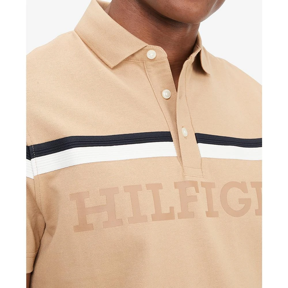 商品Tommy Hilfiger|Men's Cotton Global Stripe Monotype Regular Fit Polo,价格¥159,第1张图片