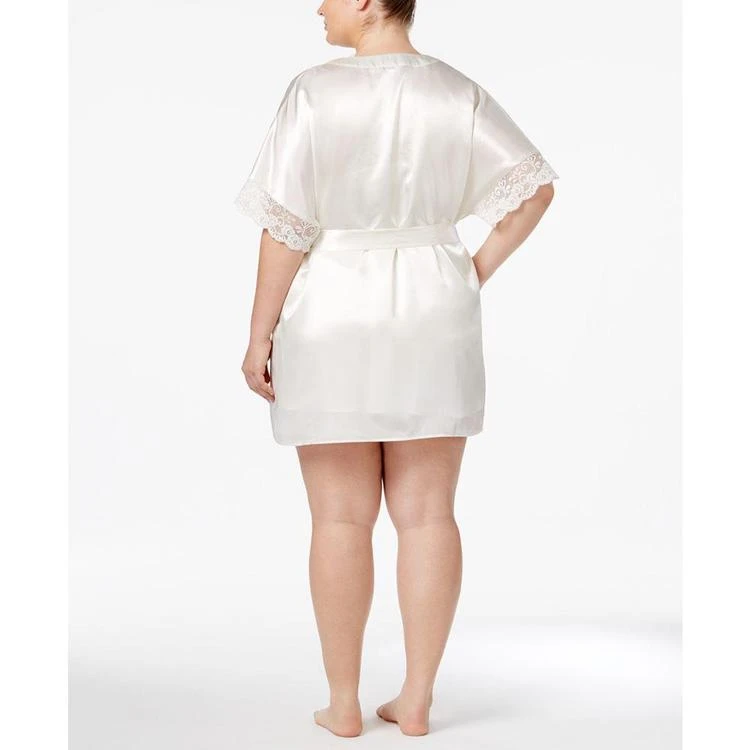 商品Flora Nikrooz|Plus Size Emma Lace-Trimmed Charmeuse Wrap Robe,价格¥401,第2张图片详细描述
