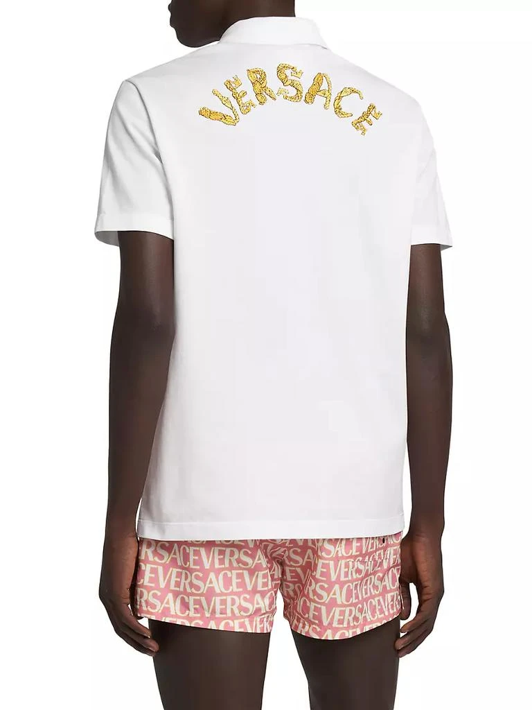 商品Versace|Embroidered Cotton Polo Shirt,价格¥4182,第5张图片详细描述