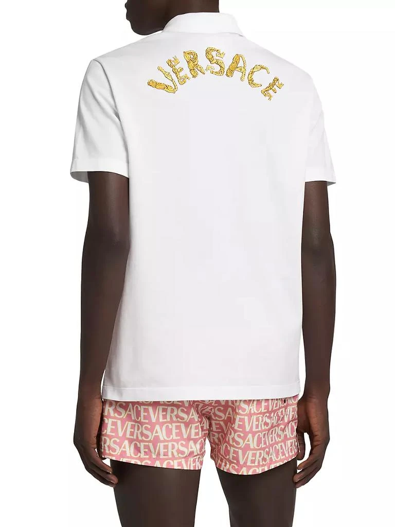 商品Versace|Embroidered Cotton Polo Shirt,价格¥2070,第5张图片详细描述