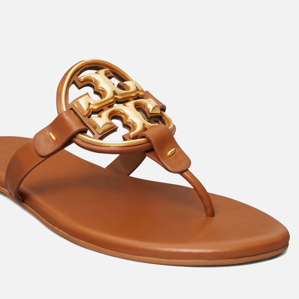 商品Tory Burch|Tory Burch Women's Metal Miller Soft Toe Post Sandals - Bourbon Miele/Gold,价格¥2465,第4张图片详细描述