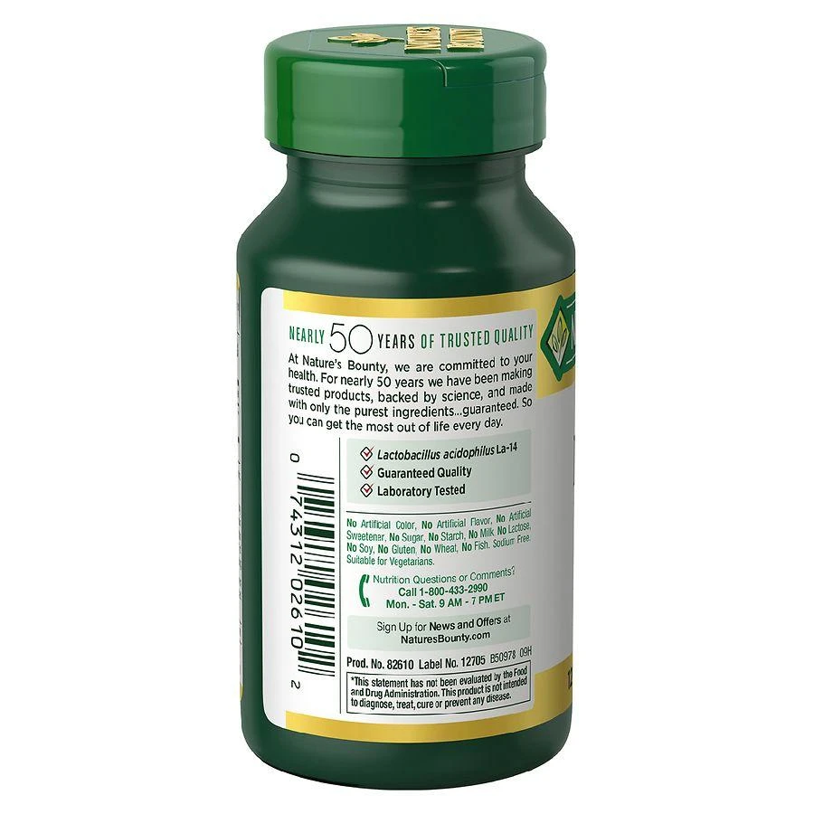 商品Nature's Bounty|Acidophilus Probiotic Tablets,价格¥112,第2张图片详细描述