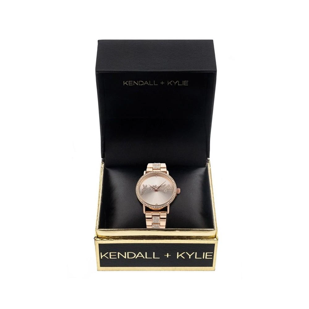 商品KENDALL & KYLIE|Women's Rose Gold Tone Crystal Signature Stainless Steel Strap Analog Watch,价格¥114,第2张图片详细描述