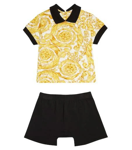 商品Versace|Baby cotton-blend polo shirt and shorts set,价格¥1285,第1张图片