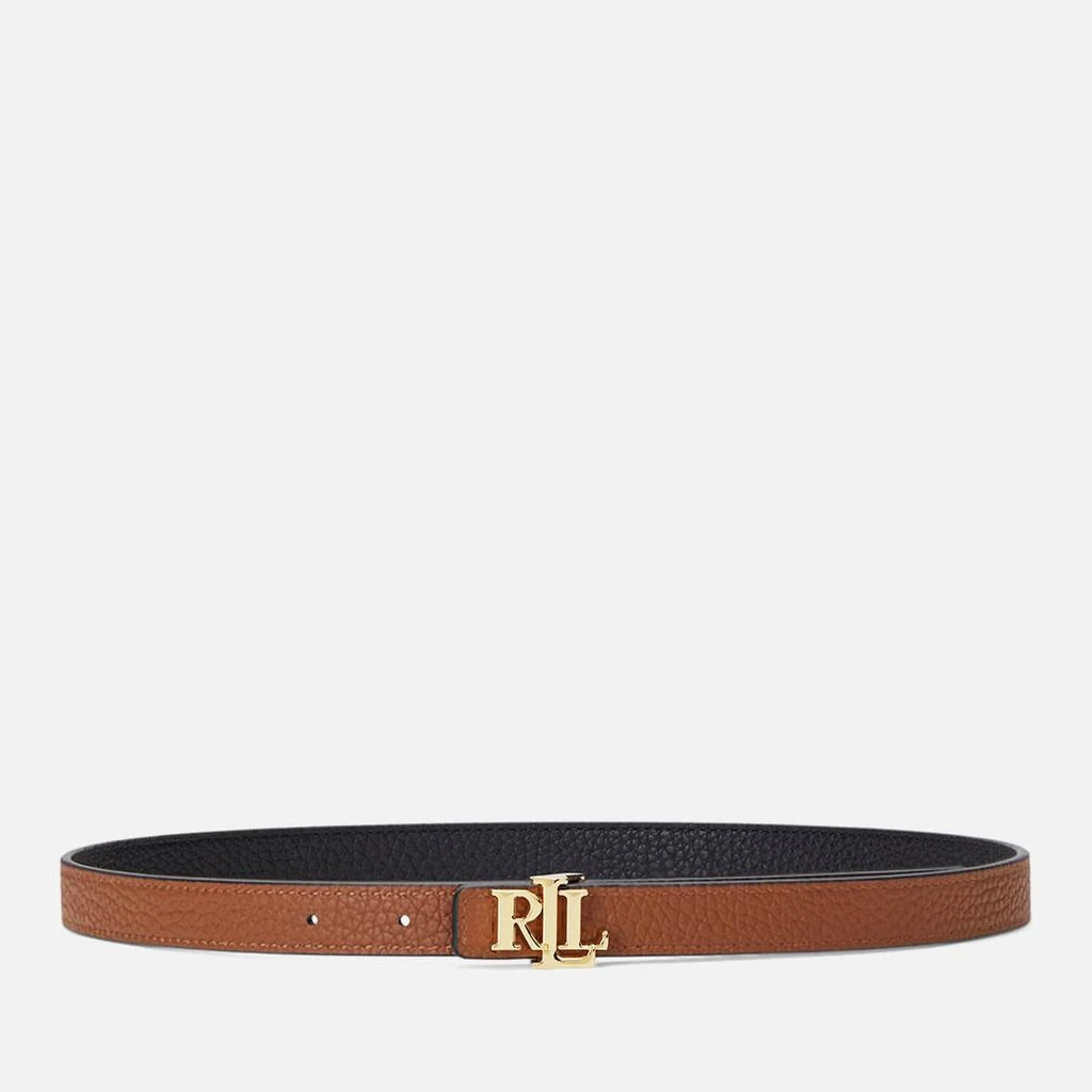 商品Ralph Lauren|Lauren Ralph Lauren Women's Reversible 20 Skinny Belt - Black/Lauren Tan,价格¥885,第2张图片详细描述