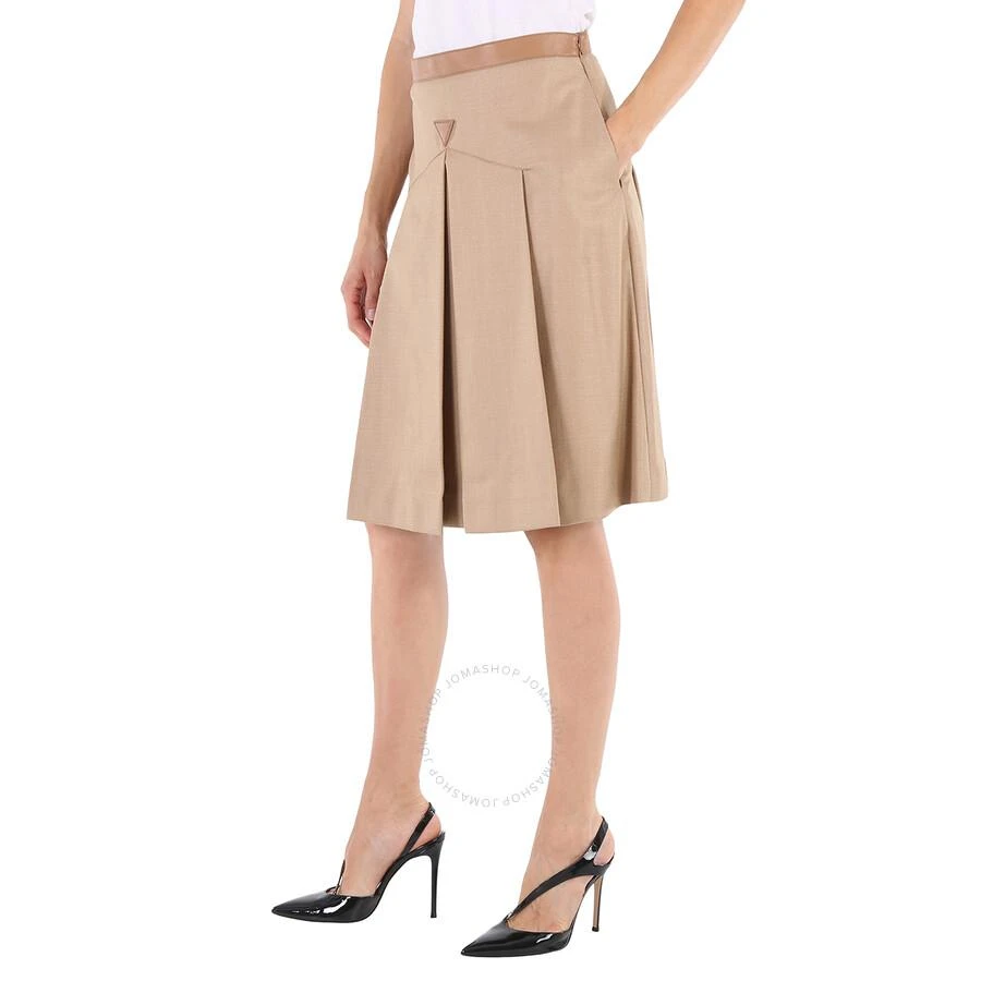 商品Burberry|Ladies Box-pleated Wool Silk Skirt With Lambskin Trim,价格¥1938,第3张图片详细描述