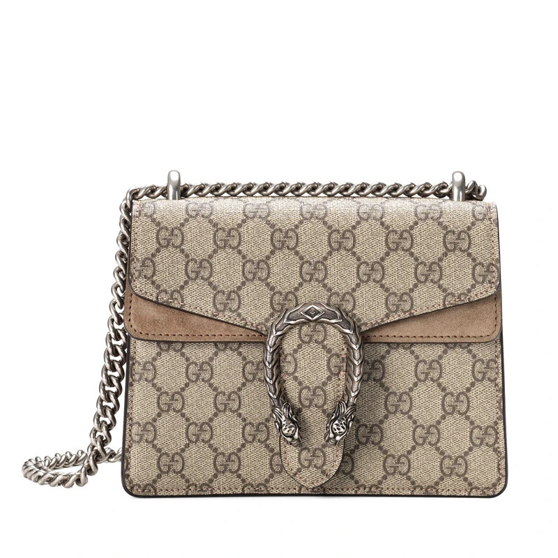 商品Gucci|GUCCI/古驰 迷你Dionysus女士棕色帆布驼色麂皮链条单肩包棕色421970 KHNRN 8642,价格¥18285,第1张图片