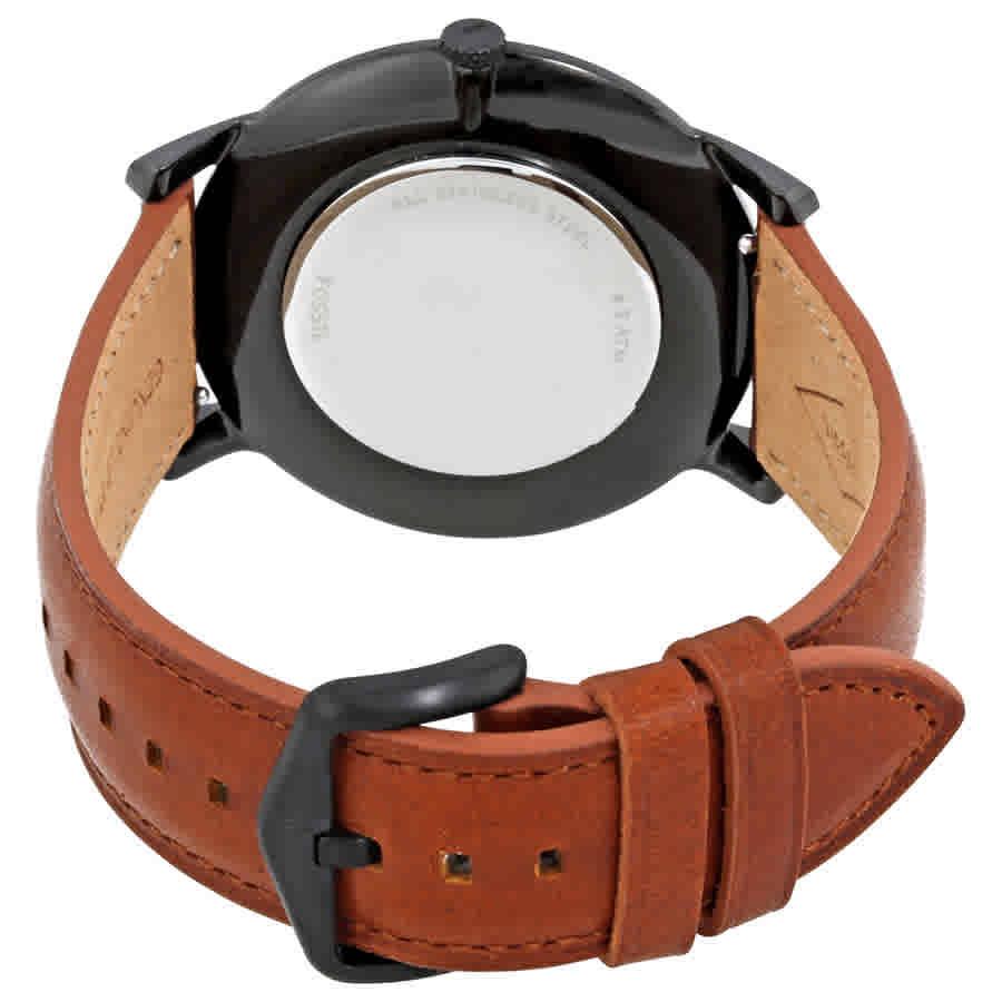 Fossil Minimalist Black Dial Brown Leather Mens Watch FS5305商品第3张图片规格展示