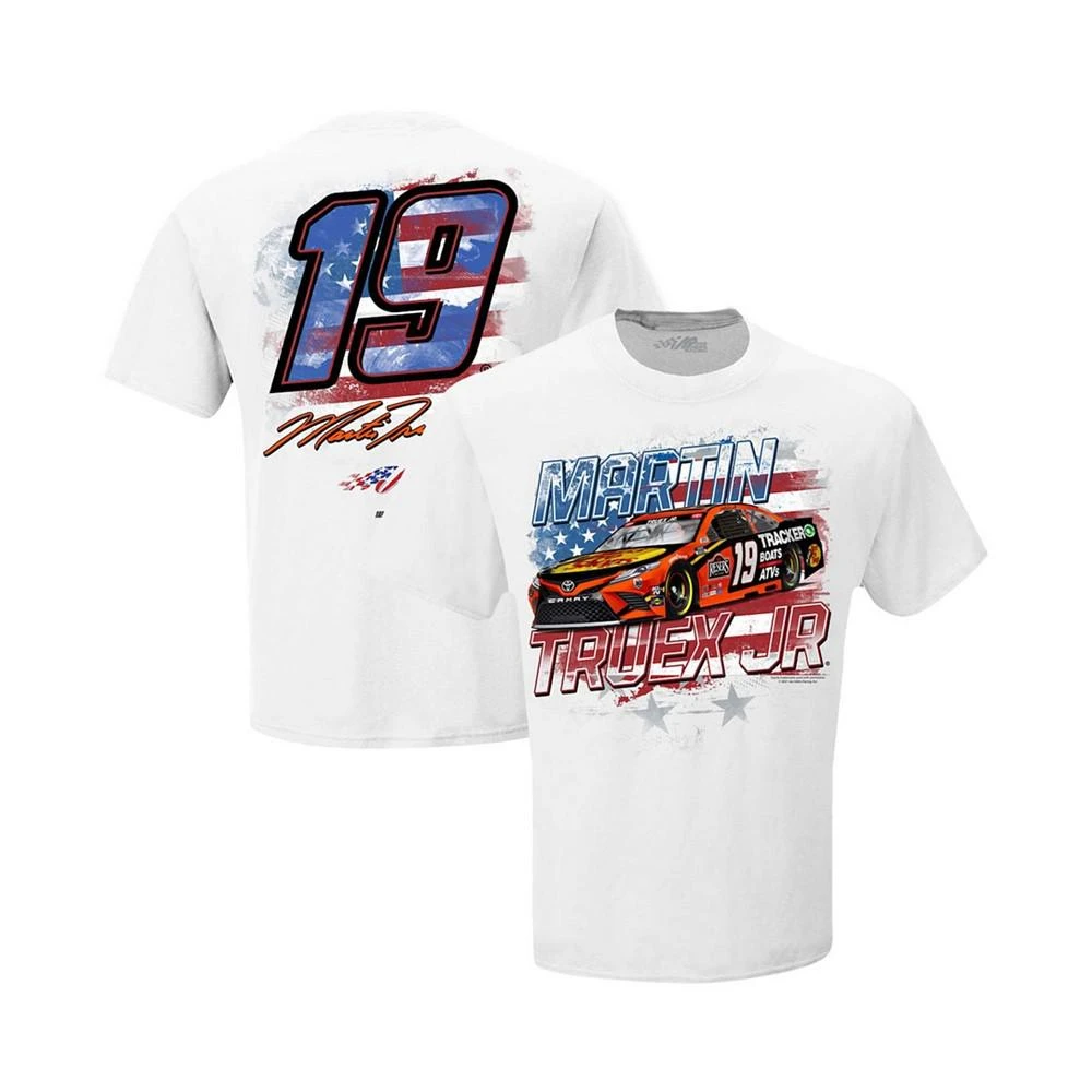 商品Joe Gibbs Racing Team Collection|Men's White Martin Truex Jr Bass Pro Shops Old Glory T-shirt,价格¥214,第1张图片