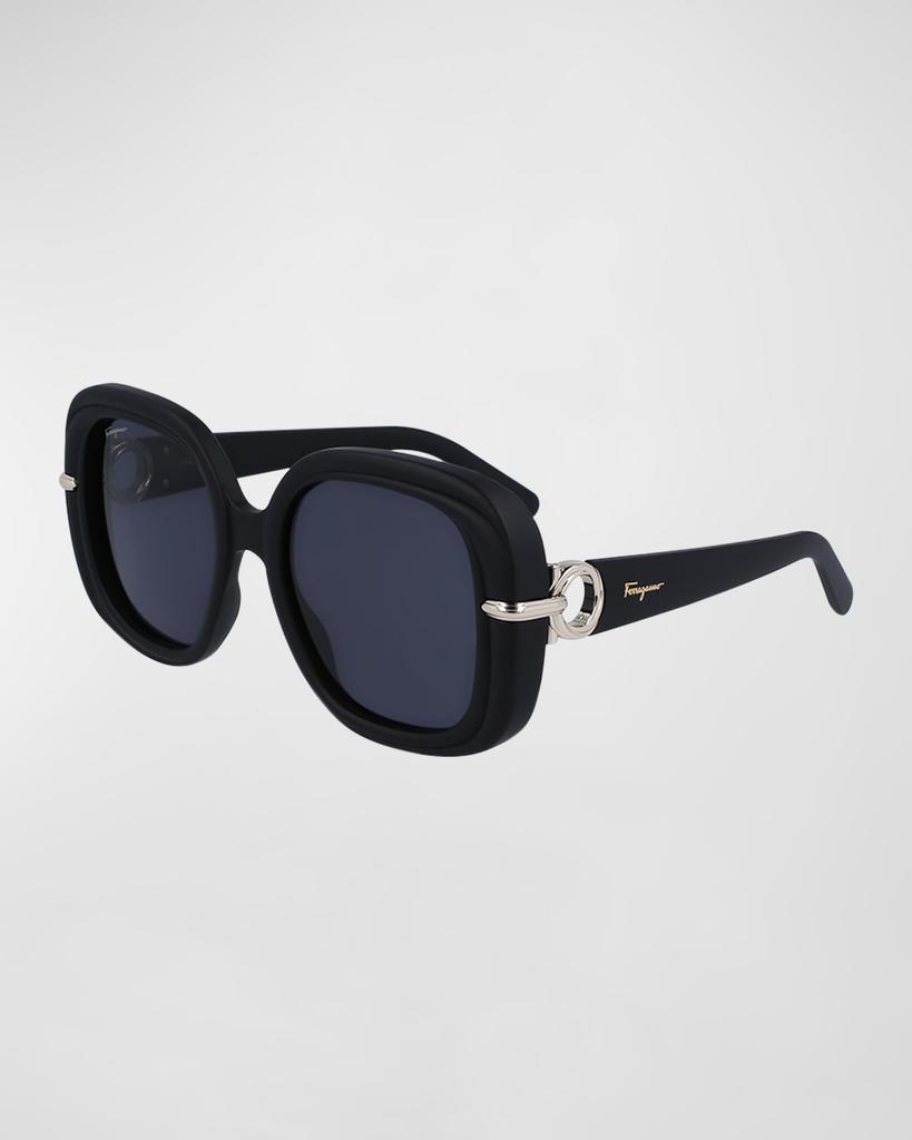 商品Salvatore Ferragamo|Gancini Hinge Rectangle Injection Plastic Sunglasses,价格¥2232,第1张图片