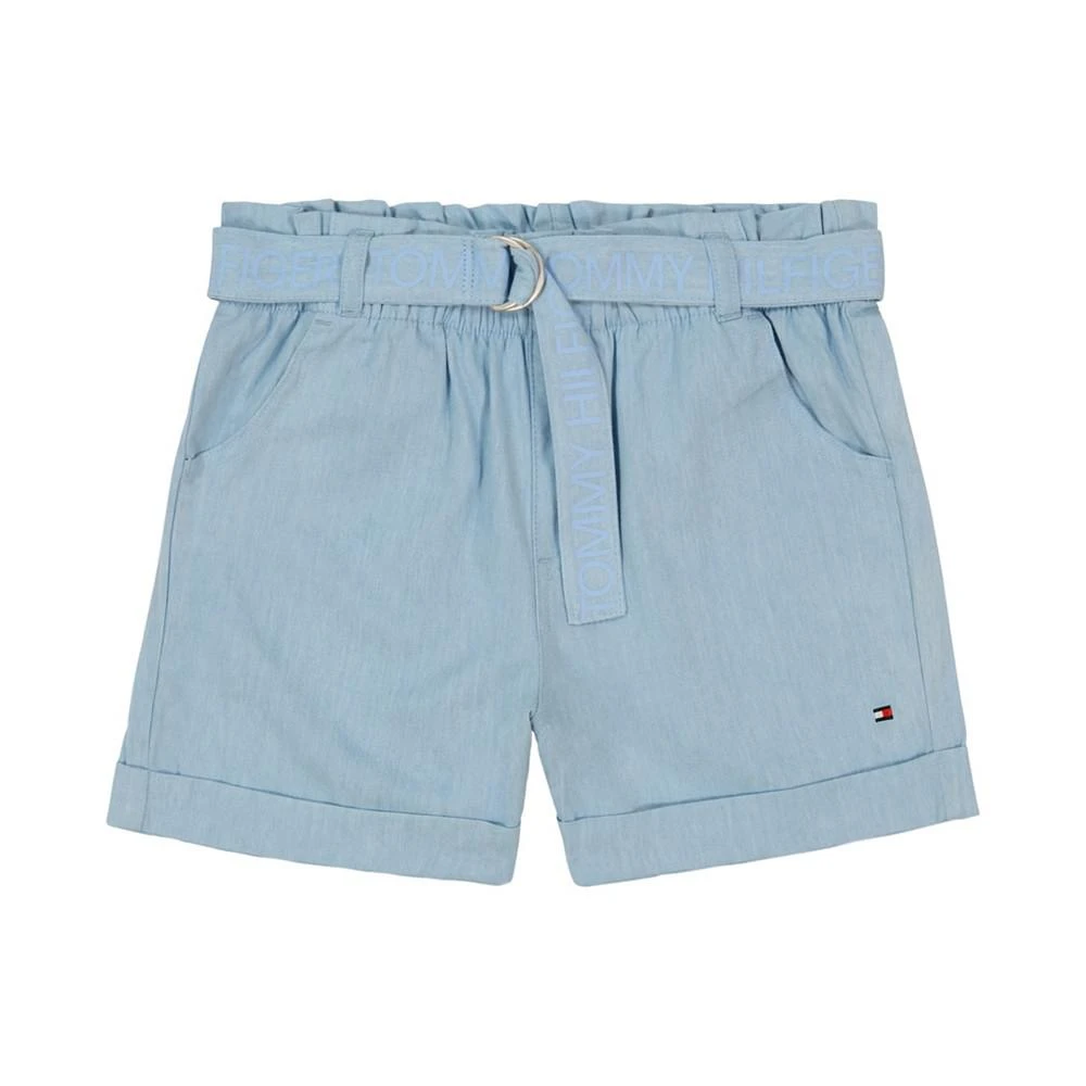 商品Tommy Hilfiger|Toddler Girls Logo Belt Paper Bag Waist Twill Shorts,价格¥117,第1张图片