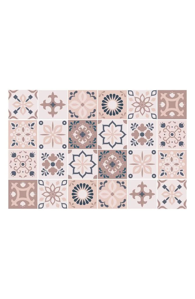商品WALPLUS|Menara Pink & Grey 72-Piece Tile Sticker Set,价格¥239,第1张图片