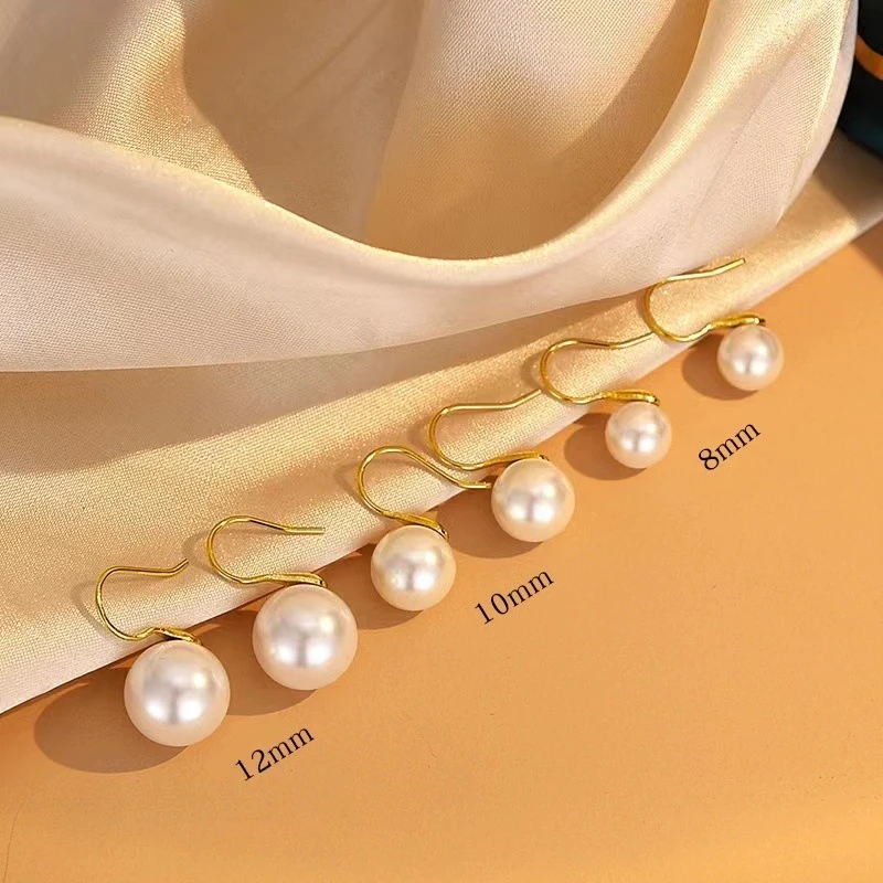 格岚云顿新款简约复古银灰色白色高跟鞋耳环女奥地利施家珍珠925银镀金耳饰 商品