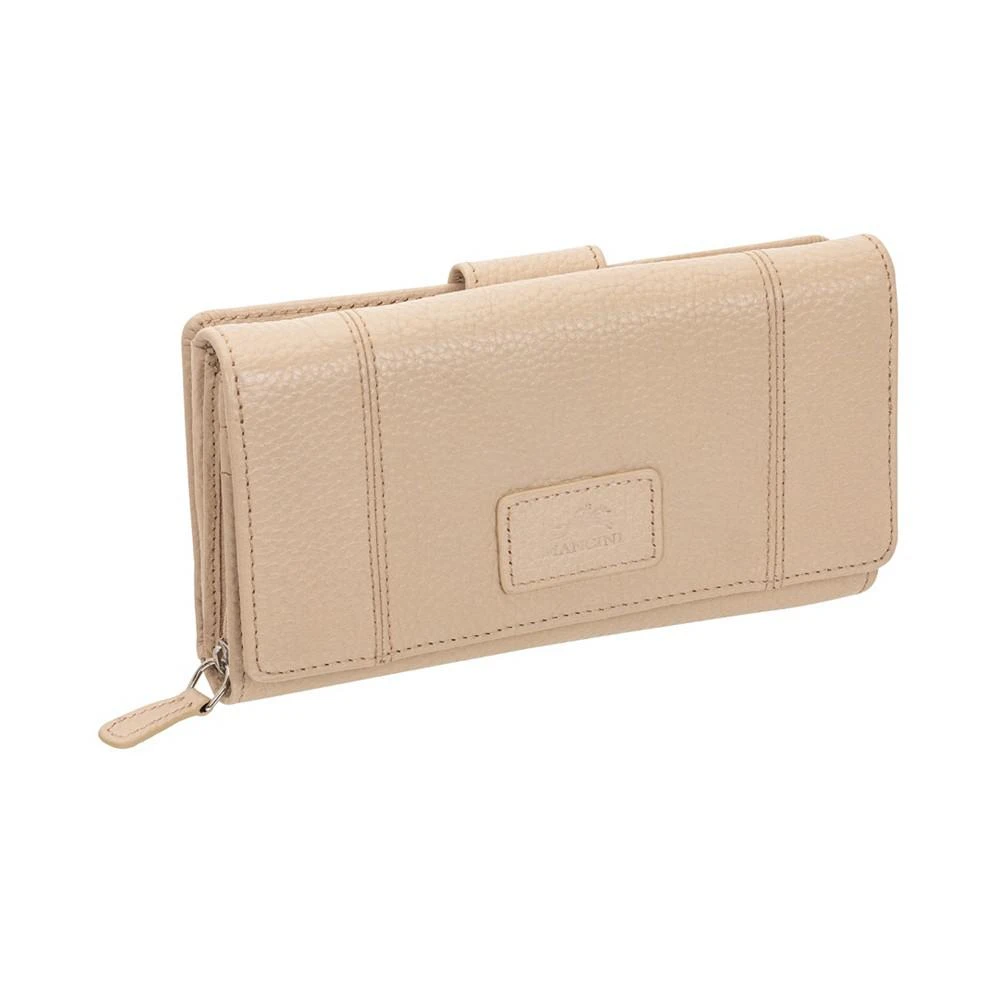 商品Mancini Leather Goods|Women's Pebbled Collection RFID Secure Mini Clutch Wallet,价格¥551,第2张图片详细描述