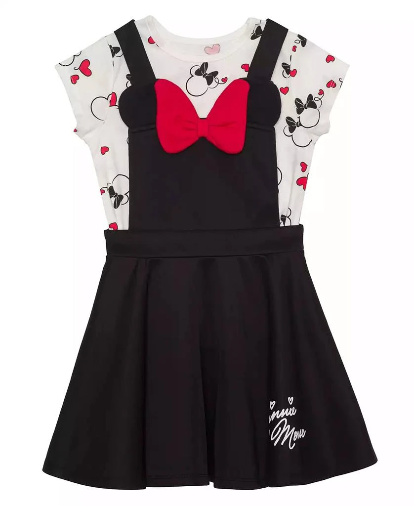 商品Disney|Toddler Girls Minnie Hearts Short Sleeve T-shirt and Dress, 2 Pc. Set,价格¥152,第1张图片