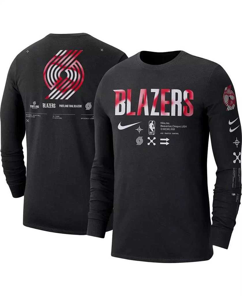 商品NIKE|Men's Black Portland Trail Blazers Essential Air Traffic Control Long Sleeve T-shirt,价格¥314,第1张图片
