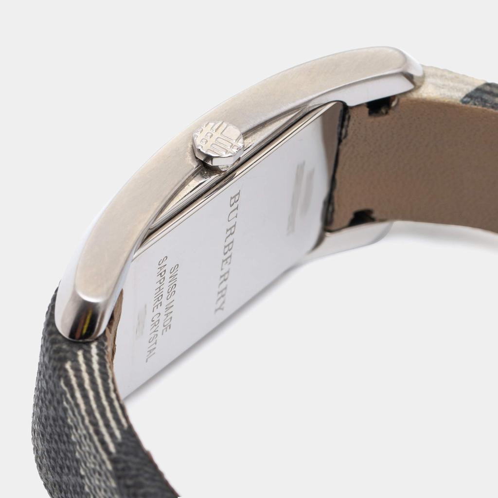 Burberry Black Stainless Steel Leather Nova Check BU9405 Women's Wristwatch 25 mm商品第6张图片规格展示