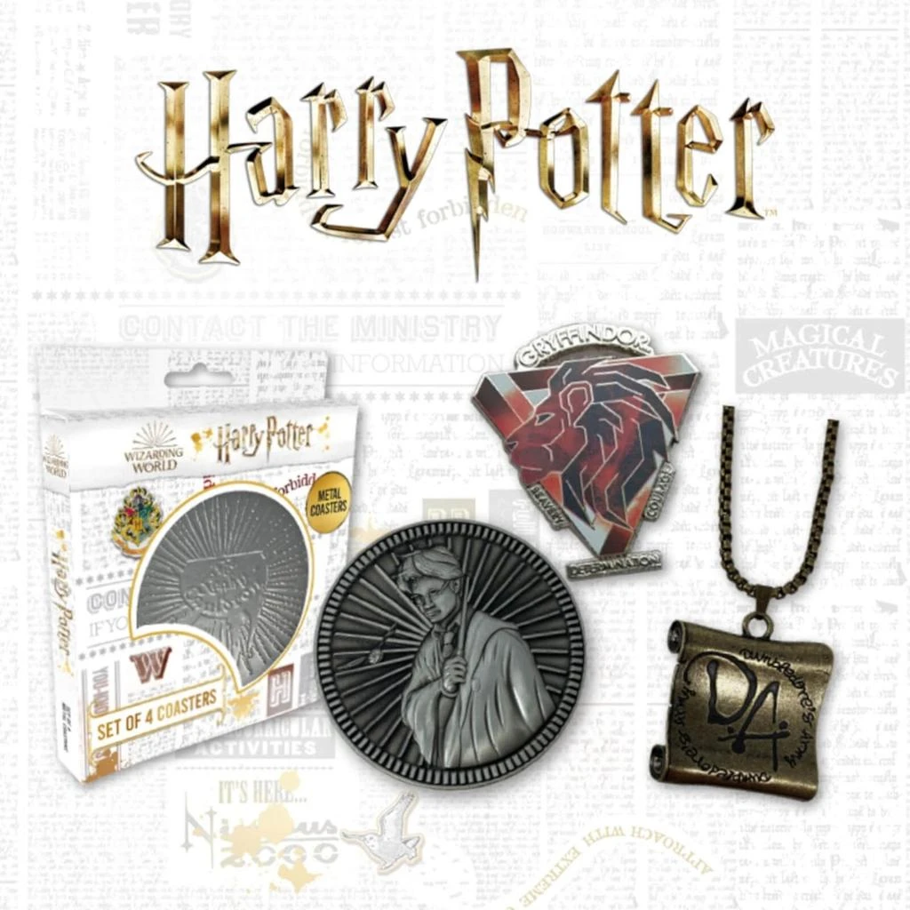 商品Harry Potter|Harry Potter Gift Set - Hp Collectible Coin, Da Necklace, Gryffindor Pin & Coaster Set,价格¥159,第2张图片详细描述