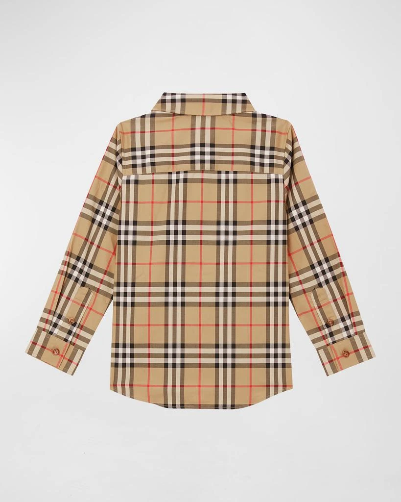 商品Burberry|Boy's Owen Check-Print Shirt, Size 3-14,价格¥2099,第2张图片详细描述