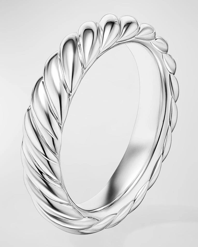 商品David Yurman|Sculpted Cable Band Ring in 18K White Gold, 4.5mm,价格¥9709,第3张图片详细描述