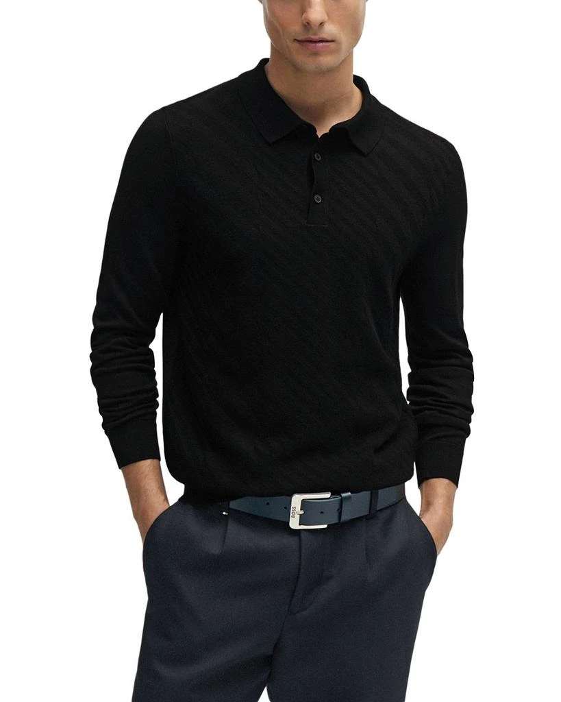 商品Hugo Boss|Padori Wool Blend Sweater Knit Regular Fit Polo Shirt,价格¥1856,第1张图片