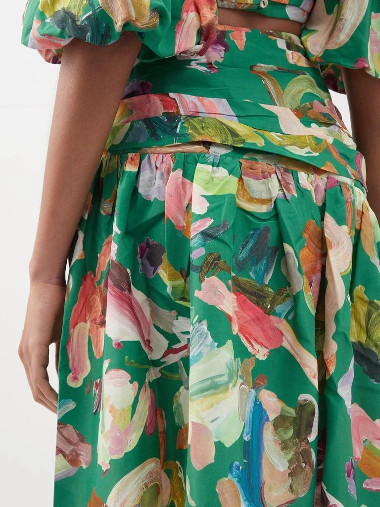 商品ALÉMAIS|Arlo brushstroke-print silk midi skirt,价格¥1250,第4张图片详细描述