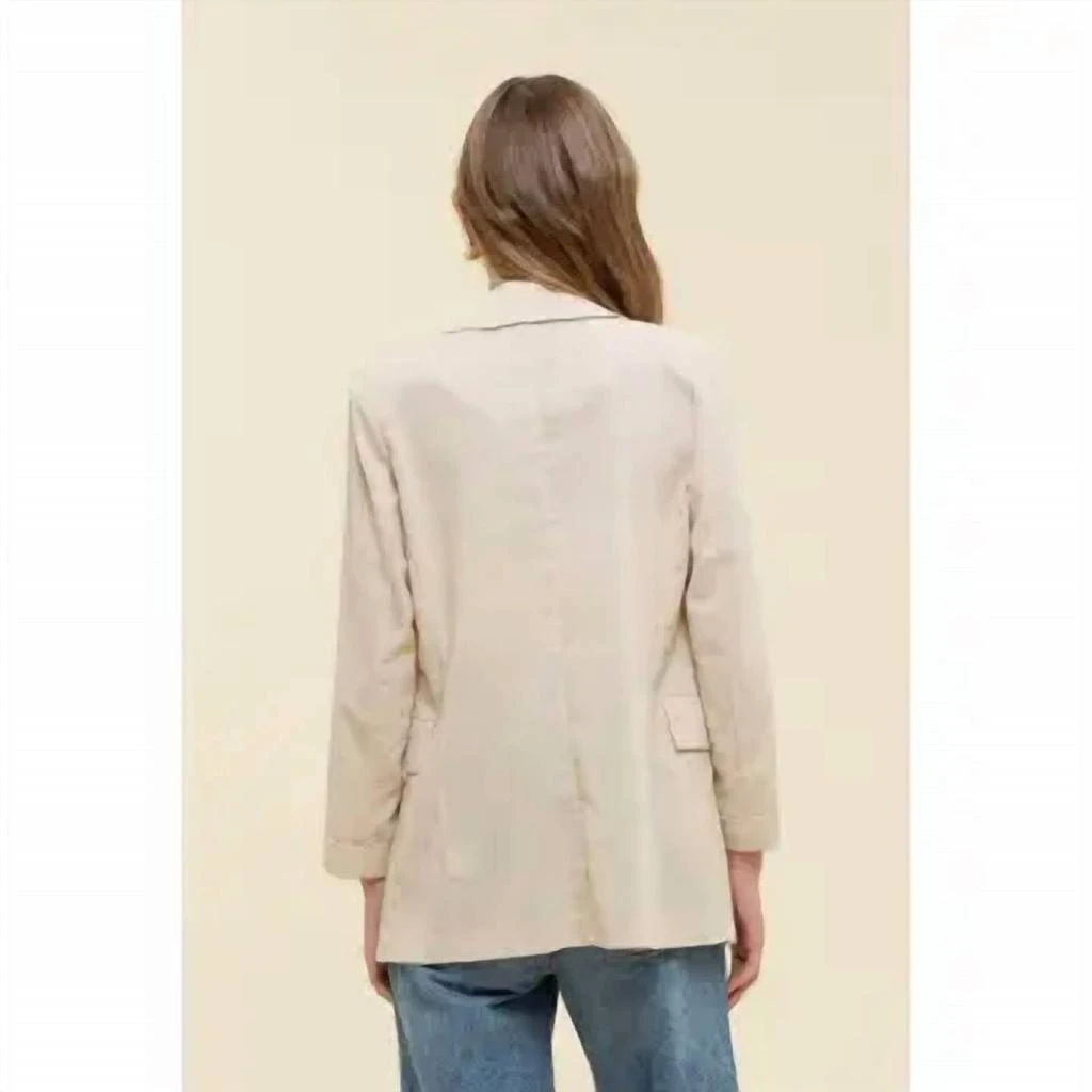 商品The Workshop|The Workshop - 3/4 Cuff Sleeve Collared Blazer,价格¥274,第2张图片详细描述