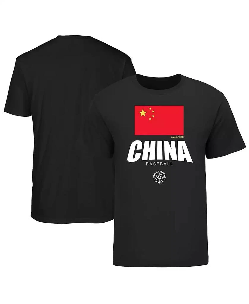 商品Legends|Men's Black China Baseball 2023 World Baseball Classic Federation T-shirt,价格¥259,第1张图片
