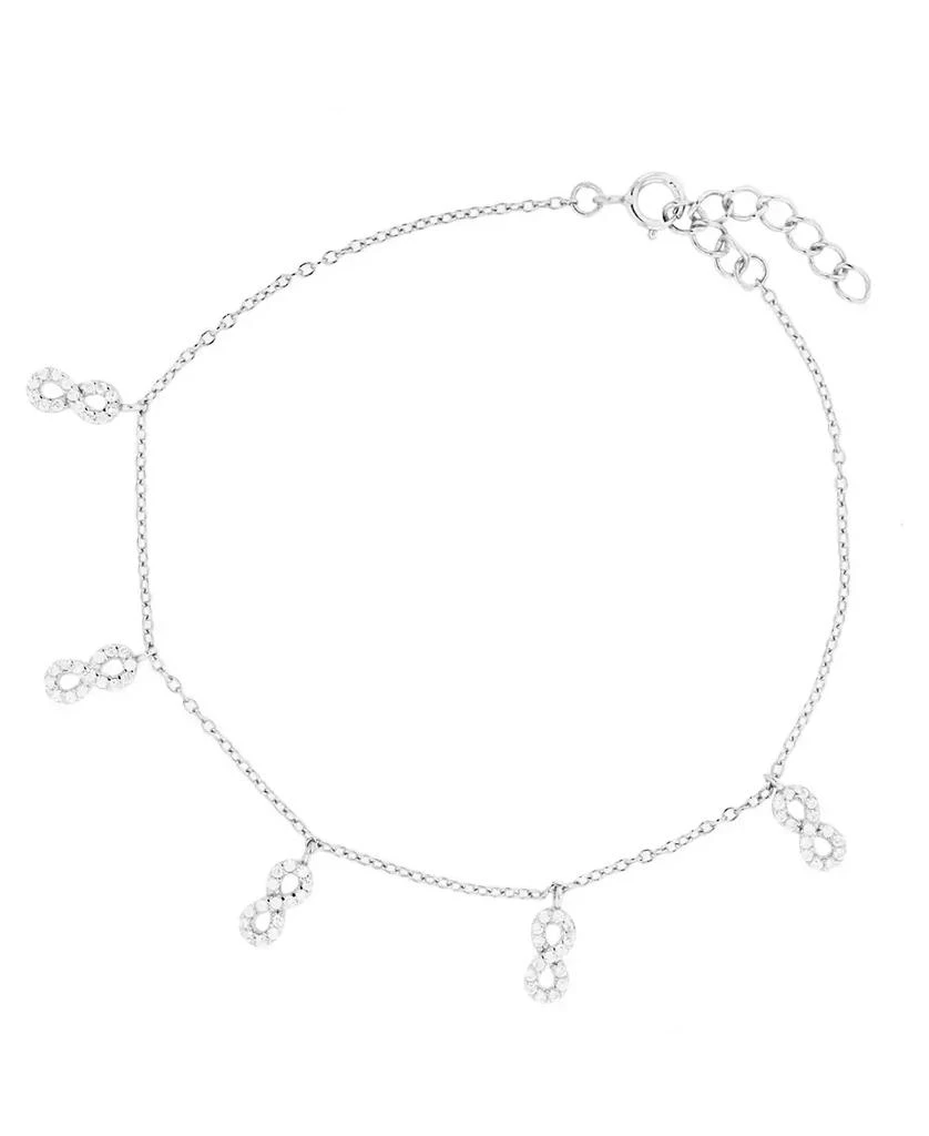 商品Macy's|Cubic Zirconia Dangling Infinity Bracelet in Sterling Silver (Also in 14k Gold Over Silver),价格¥159,第1张图片