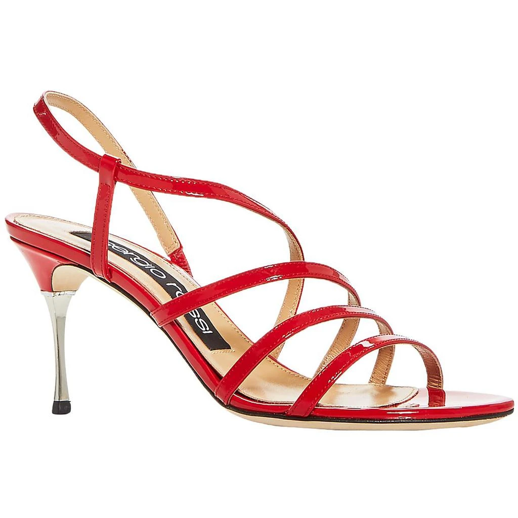 商品Sergio Rossi|Sergio Rossi Womens Godiva Steel Leather Pumps Strappy Sandals,价格¥657,第1张图片