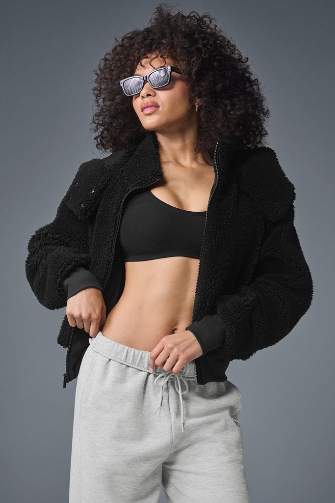 Alo Yoga Foxy Sherpa Jacket - Black - Jackets - Free