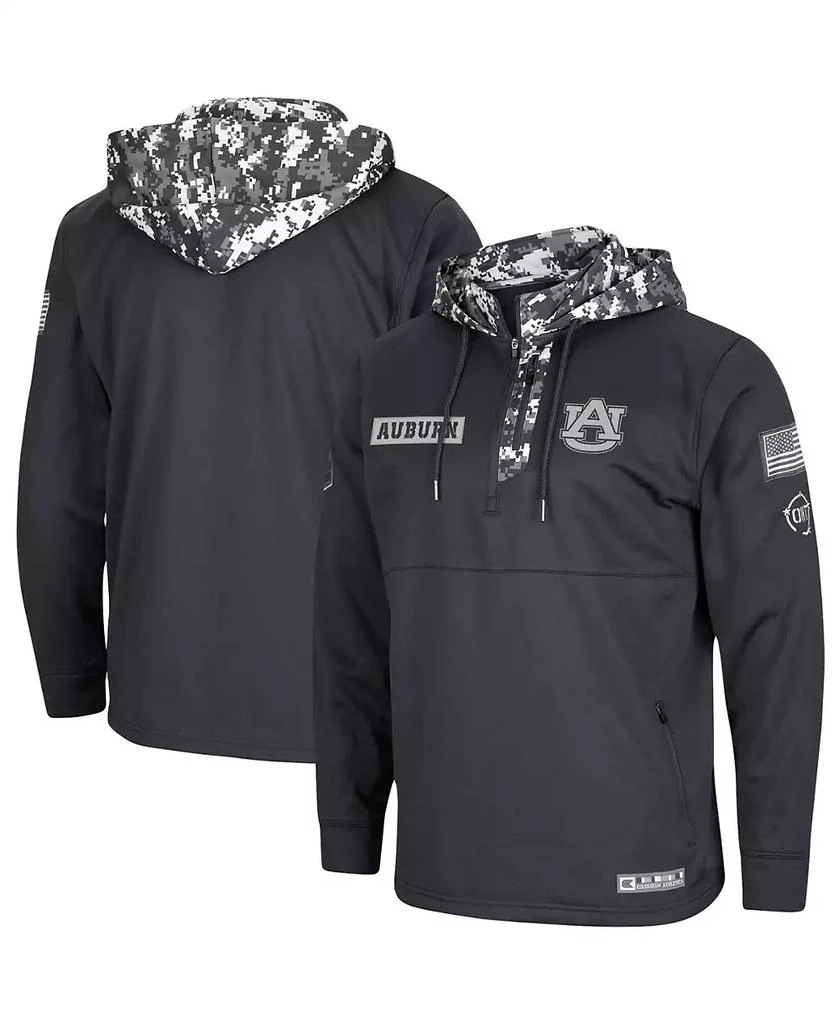商品Colosseum|Men's Charcoal Auburn Tigers OHT Military-Inspired Appreciation Digi Camo Quarter-Zip Hoodie,价格¥421,第1张图片
