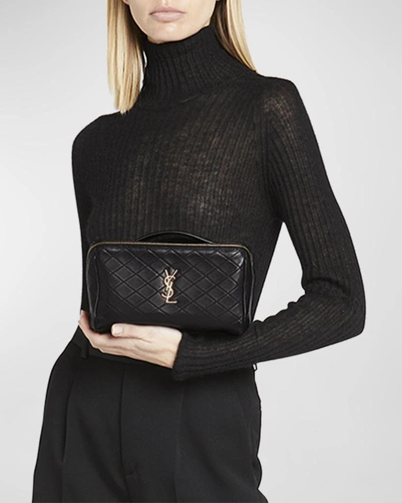 商品Yves Saint Laurent|Vanity Case YSL Top-Handle Bag in Quilted Smooth Leather,价格¥10423,第2张图片详细描述