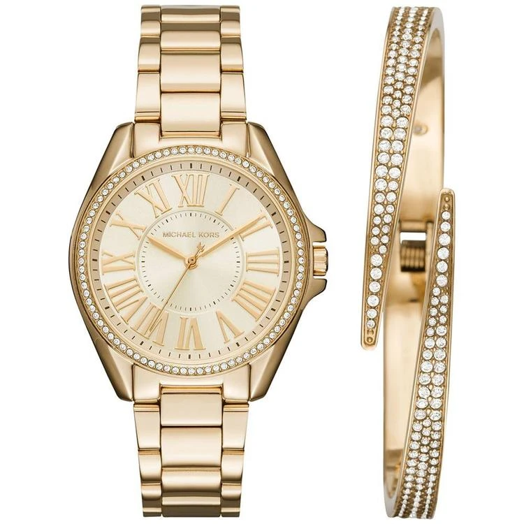 商品Michael Kors|Women's Kacie Stainless Steel Bracelet Watch & Bracelet Box Set 39mm MK3569/MK3568/MK3567,价格¥1963,第1张图片