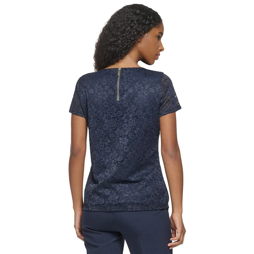 商品Tommy Hilfiger|Women’s Short-Sleeve Lace Top,价格¥209,第2张图片详细描述