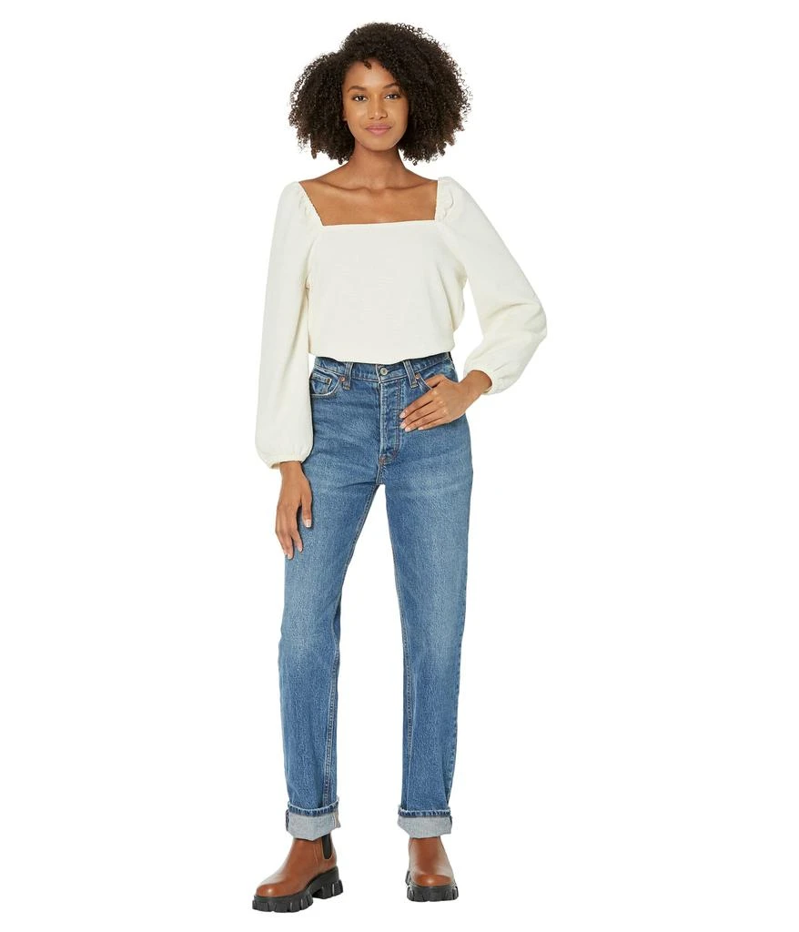 商品Madewell|Crepe Square-Neck Puff-Sleeve Top,价格¥446,第4张图片详细描述