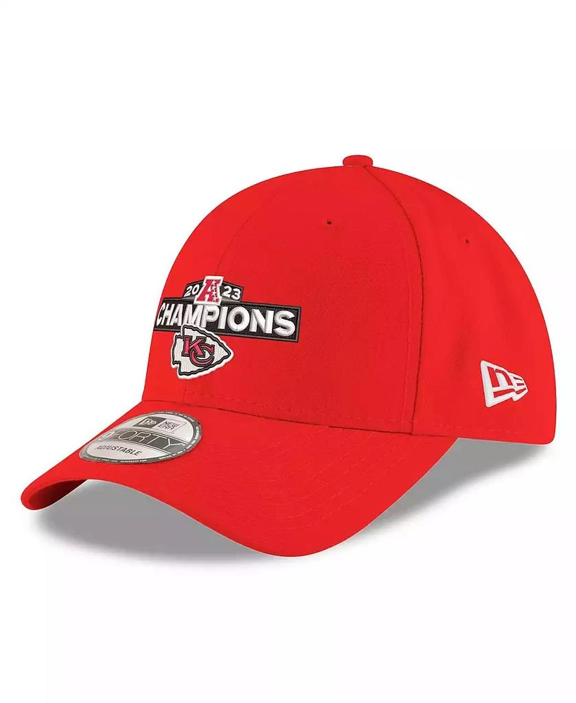 商品New Era|Men's Red Kansas City Chiefs 2023 AFC Champions 9FORTY Adjustable Hat,价格¥232,第1张图片