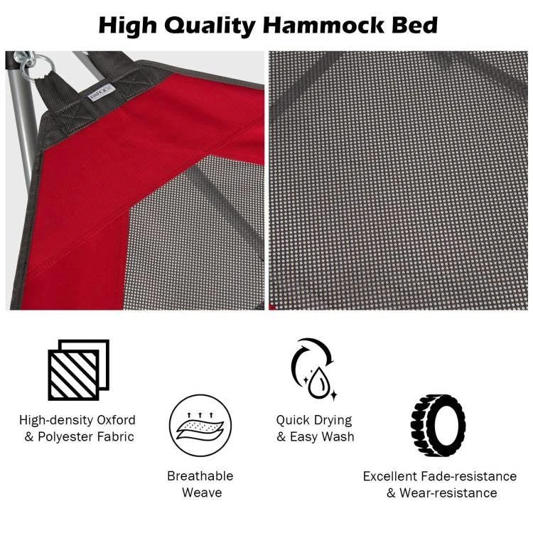 商品Hivvago|Red Portable Camping Foldable Hammock with Stand and Carry Case,价格¥1597,第3张图片详细描述