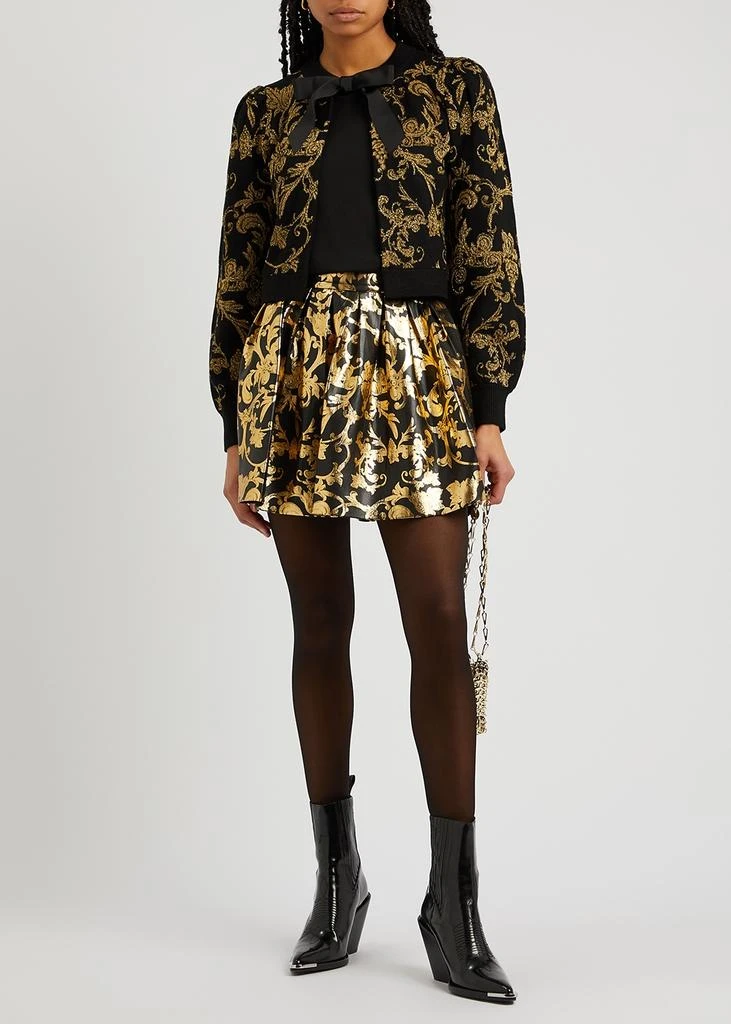 商品Alice + Olivia|Fizer printed vegan leather mini skirt,价格¥4094,第4张图片详细描述