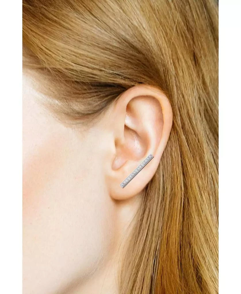 商品Essentials|And Now This Cubic Zirconia Stud & Pave Bar Climber Earring in Silver Plate,价格¥105,第2张图片详细描述