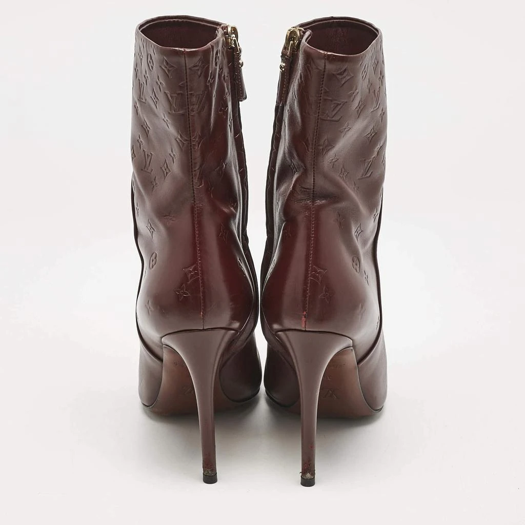 商品[二手商品] Louis Vuitton|Louis Vuitton Burgundy Monogram Leather Ankle Boots Size 38,价格¥5034,第5张图片详细描述
