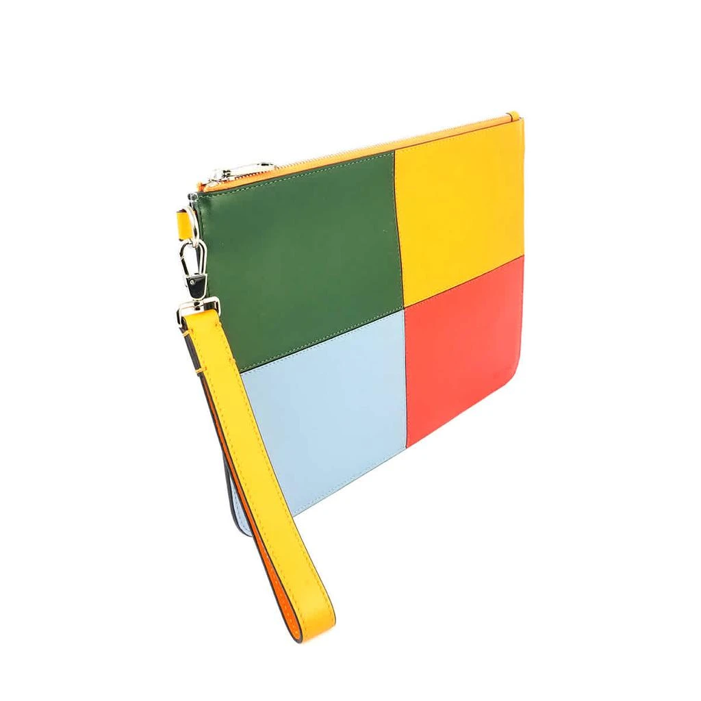 商品Burberry|Burberry Blue / Orange Mens Colorblock Leather Zipper Storage Bag,价格¥1270,第2张图片详细描述