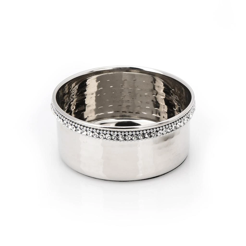 商品Classic Touch Decor|Stainless Steel Wine Coaster with Crystal Bead Edge,价格¥226,第1张图片